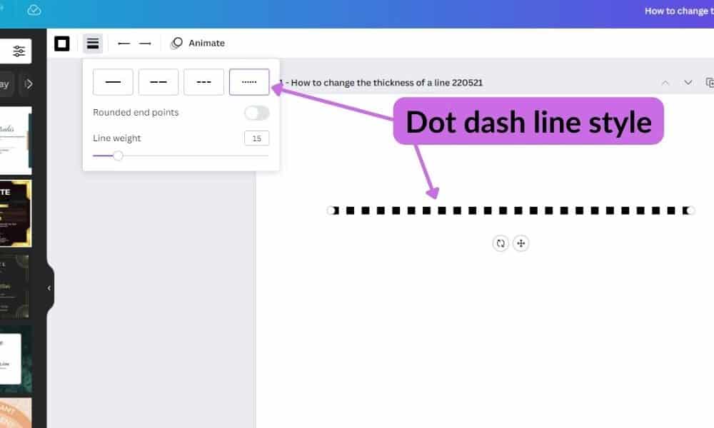 How to Change the Line Style of A Line in Canva (Dot Dash, Short Dash & Long Dash) 7