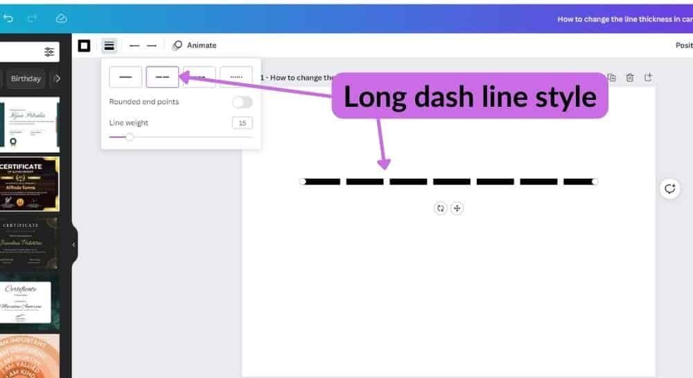 How to Change the Line Style of A Line in Canva (Dot Dash, Short Dash & Long Dash) 5