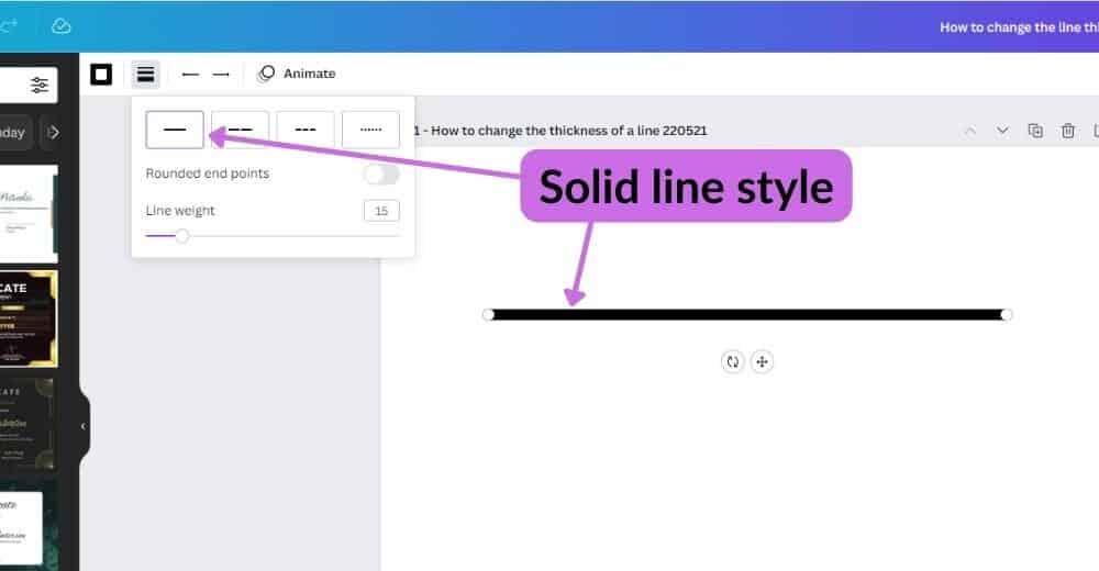 How to Change the Line Style of A Line in Canva (Dot Dash, Short Dash & Long Dash) 4