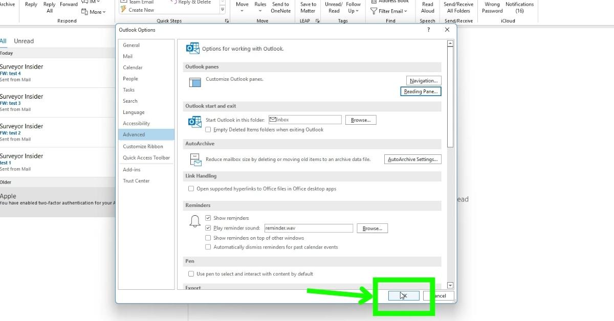 Outlook: Stop emails being marked as read 5