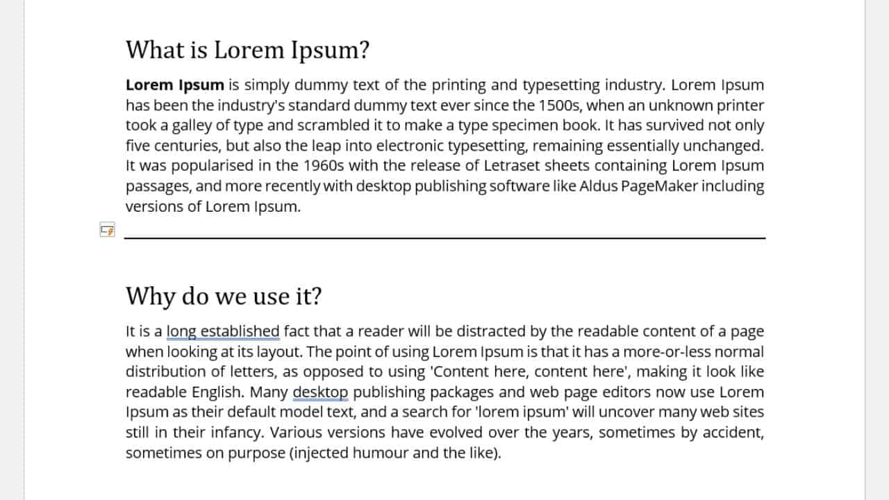 How to Insert a Horizontal Line in MS Word 3