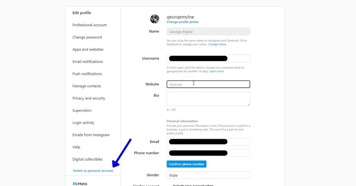 Convert Instagram Account to Business Account (on a computer) 9