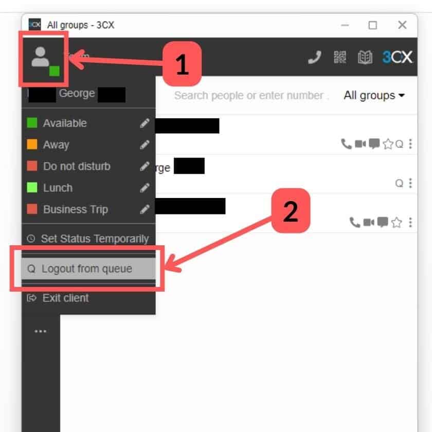 How to Logout and Login to 3cx Phone Queue 2