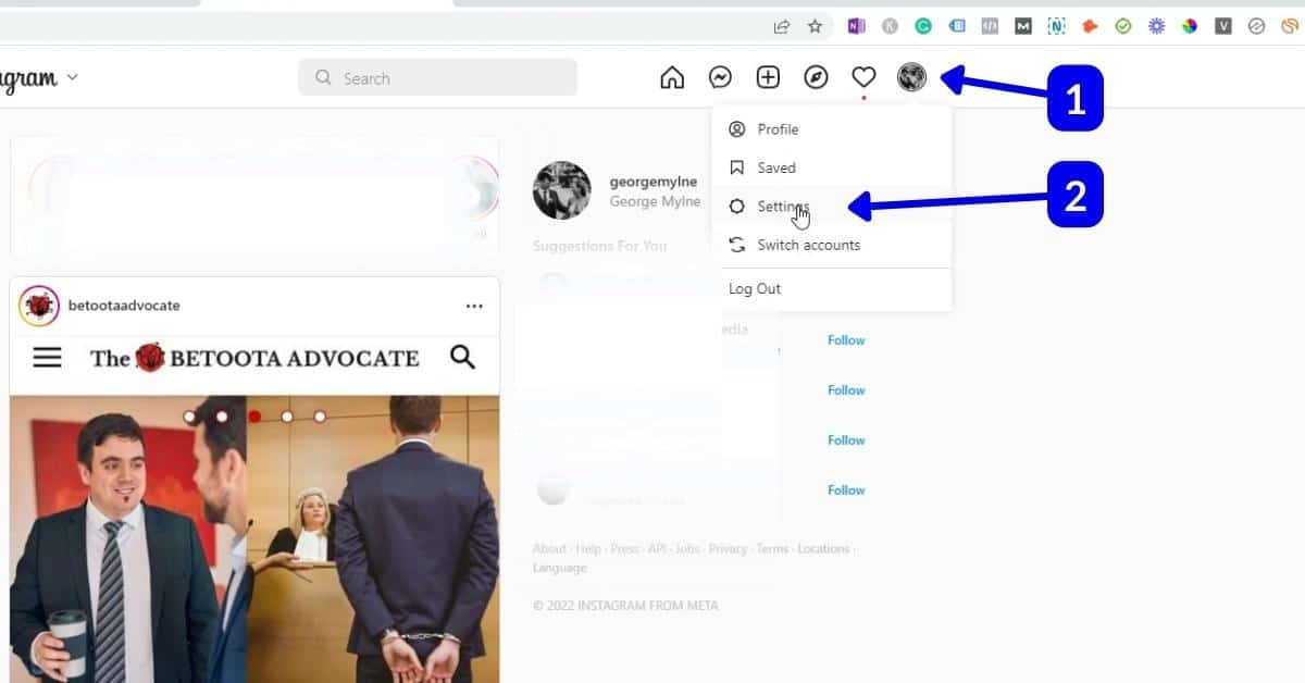 Convert Instagram Account to Business Account (on a computer) 2