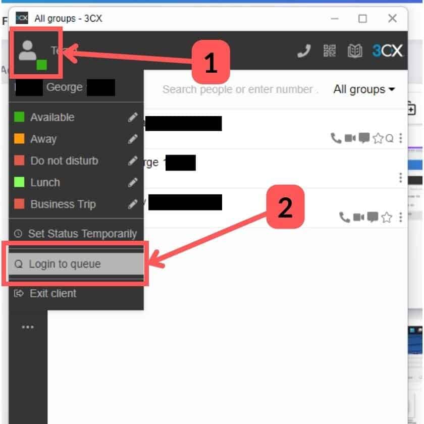 How to Logout and Login to 3cx Phone Queue 5