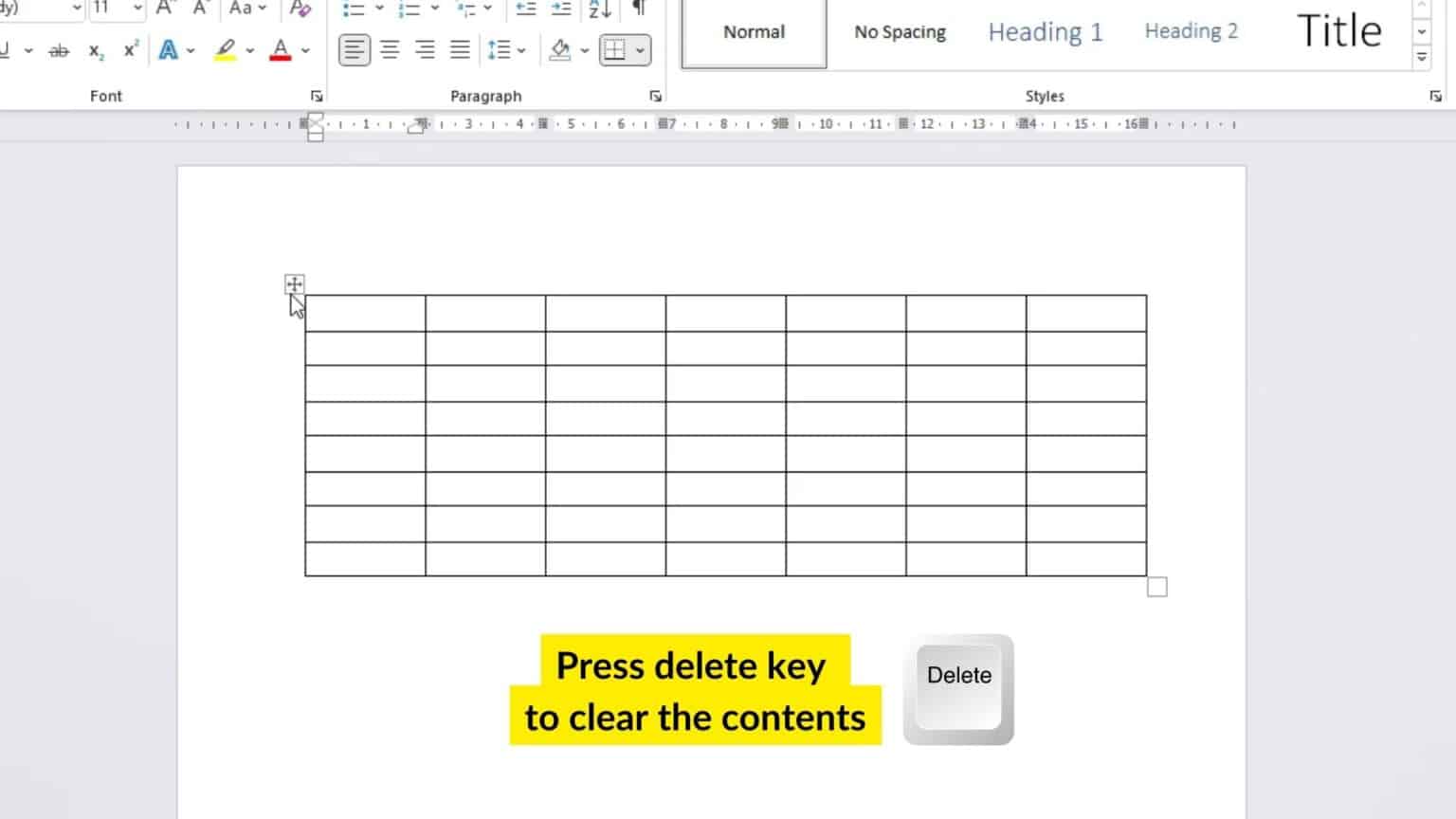 microsoft word table content control
