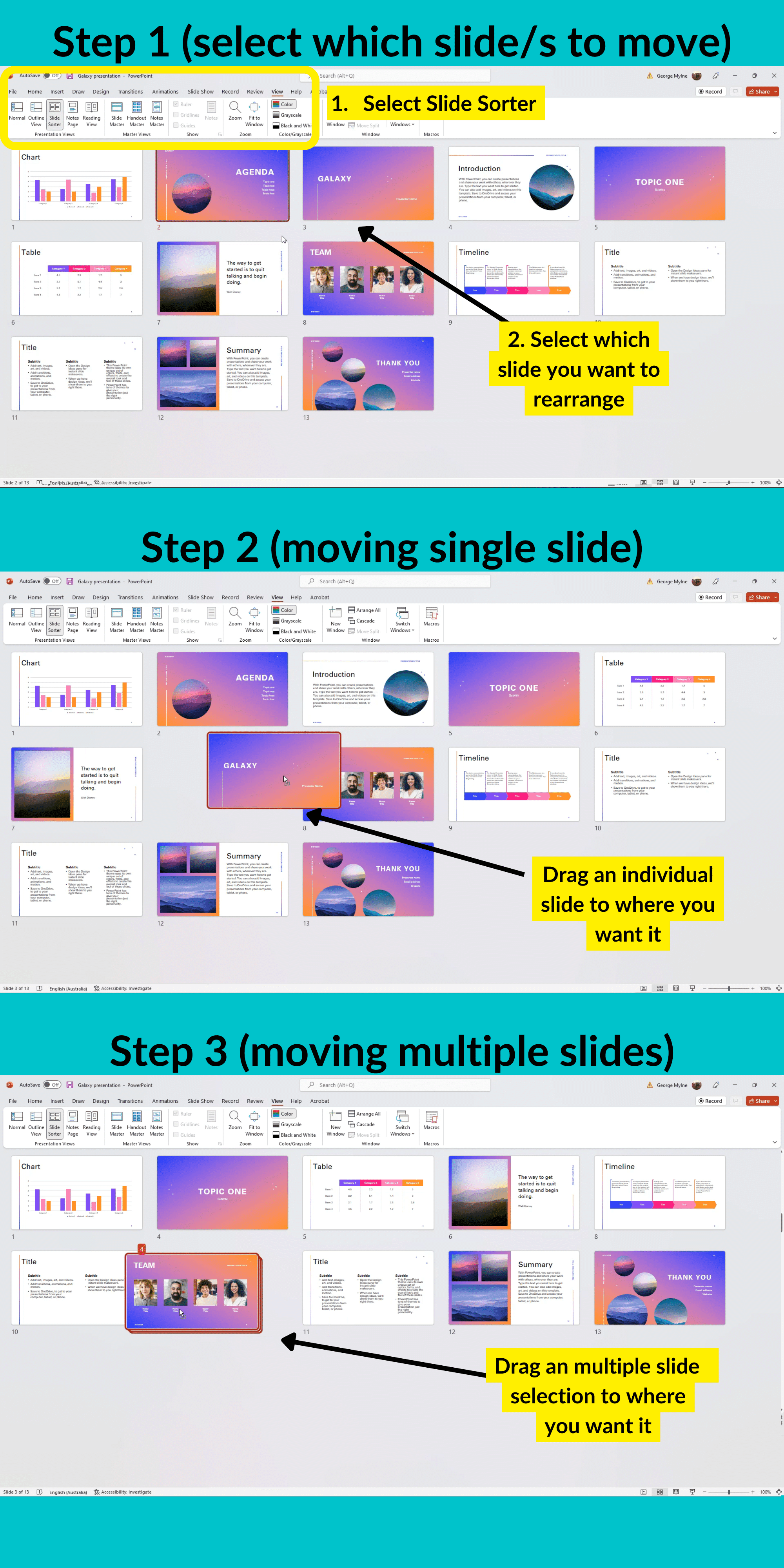 powerpoint move slides between presentations