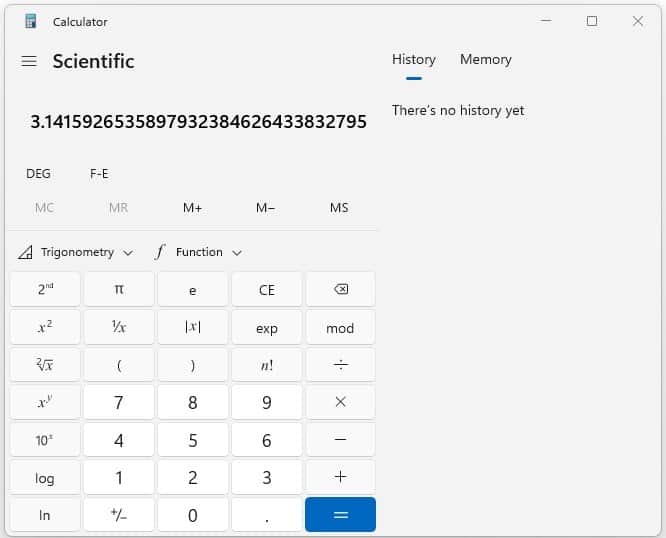 How to Enter Pi Into Microsoft Calculator 1
