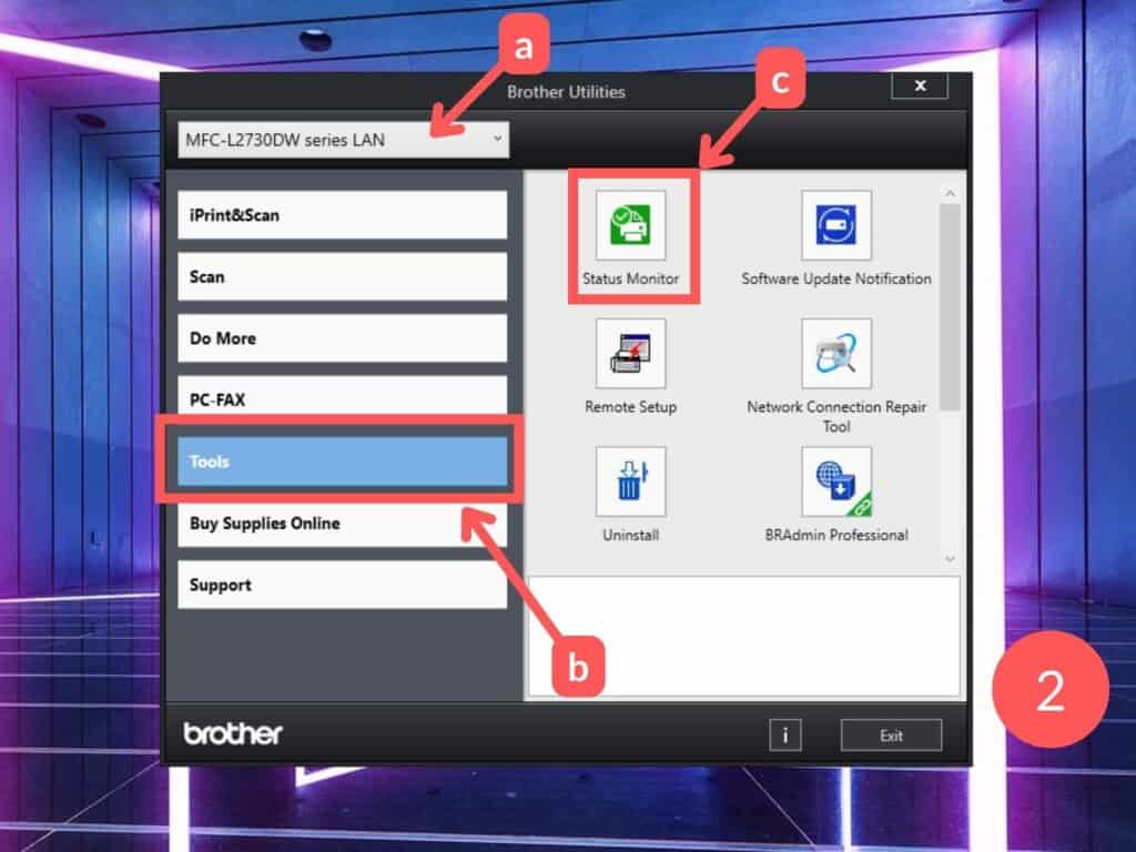 How to check toner levels in Brother Laser MFC Printer 5