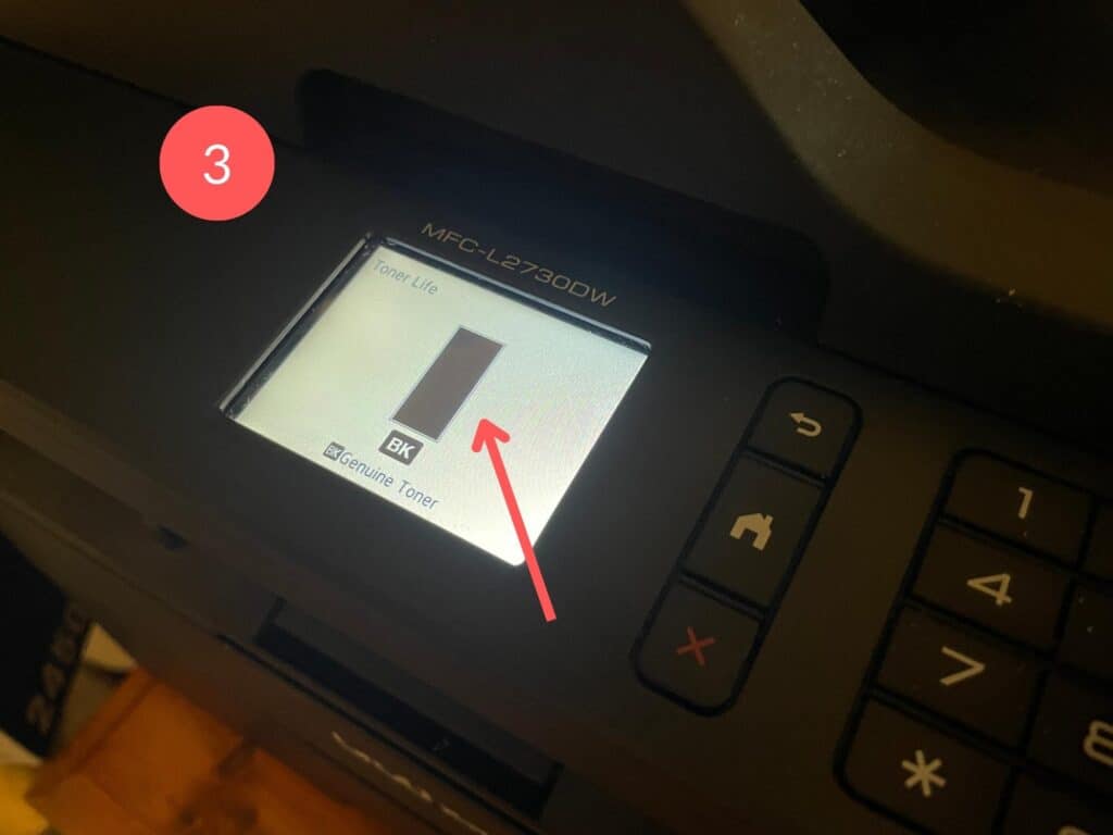 How to check toner levels in Brother Laser MFC Printer 3